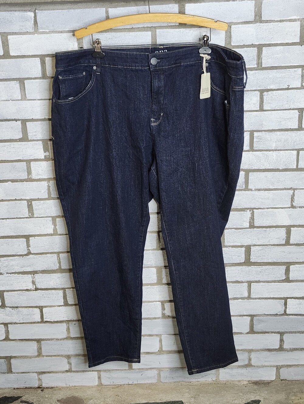 • NWT A.N.A. Women's Mid-Rise Skinny Denim Jeans Plus Size 30W Dark Wash Blue